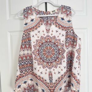 Versace Women's Sleeveless Blouse with Intricate Patterns